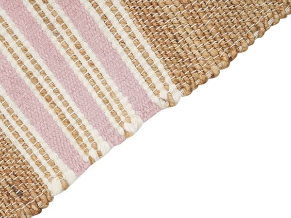Juuttimatto 80 x 150 cm beige-pinkki MIRZA Lumarko!