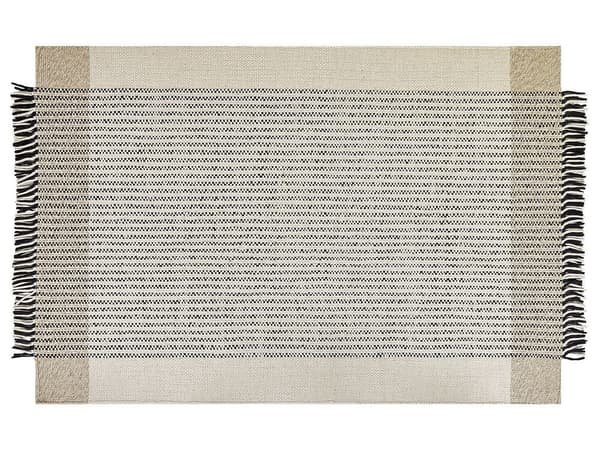 Uldtæppe 200 x 300 cm beige og sort DIVARLI Lumarko!