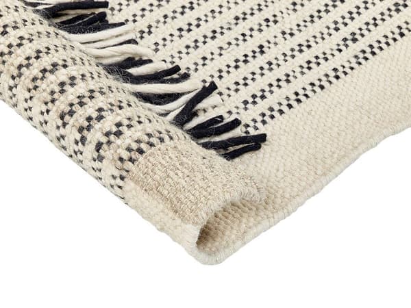 Uldtæppe 200 x 300 cm beige og sort DIVARLI Lumarko!