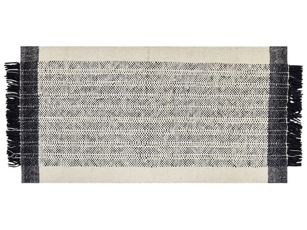 Uldtæppe 80 x 150 cm sort og hvid KETENLI Lumarko!