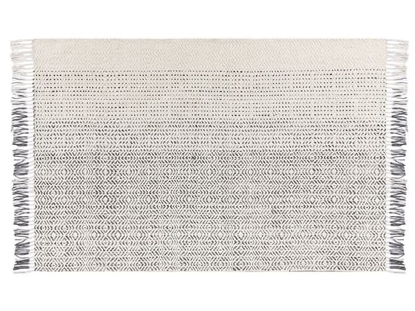 Uldtæppe 140 x 200 cm hvidgråt OMERLI Lumarko!
