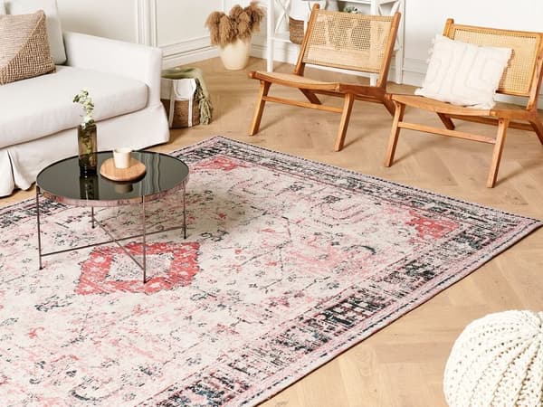Puuvillamatto 200 x 300 cm punainen ja beige ATTERA Lumarko!