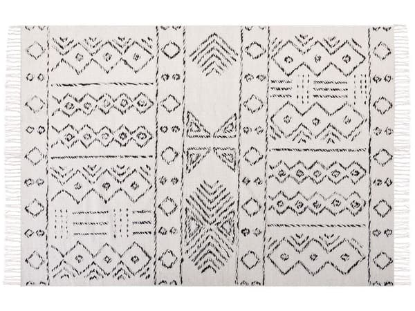 Villamatto 160 x 230 cm mustavalkoinen ALKENT Lumarko!