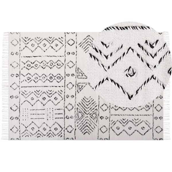 Villamatto 160 x 230 cm mustavalkoinen ALKENT Lumarko!