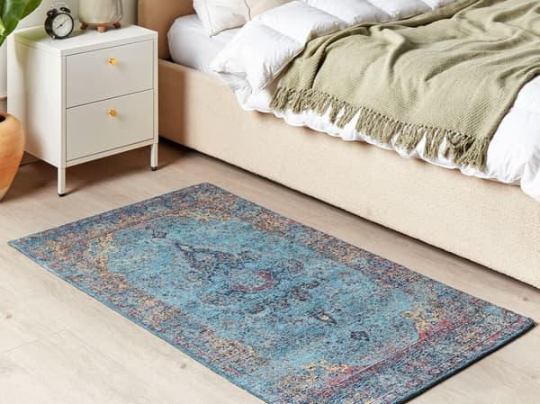 Bomuldstæppe 80 x 150 cm blå KANSU Lumarko!