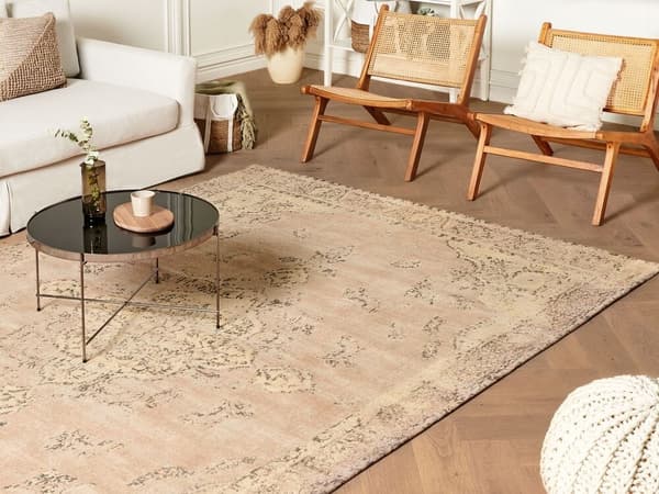 Bomuldstæppe 200 x 300 cm beige MATARIM Lumarko!