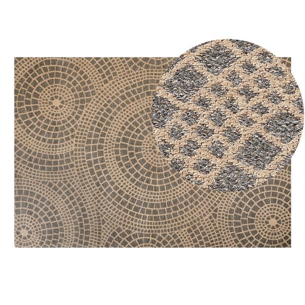 Jute tæppe 160 x 230 cm beige med grå ARIBA Lumarko!