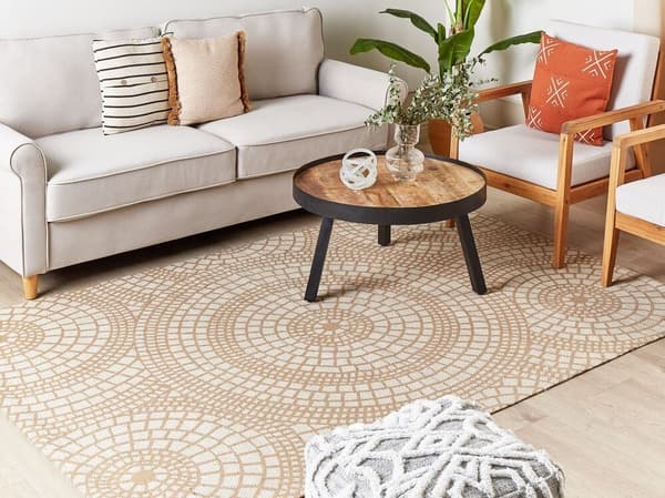 Jute tæppe 160 x 230 cm beige med hvid ARIBA Lumarko!