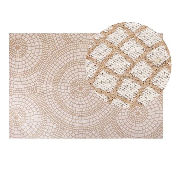 Jute tæppe 160 x 230 cm beige med hvid ARIBA Lumarko!