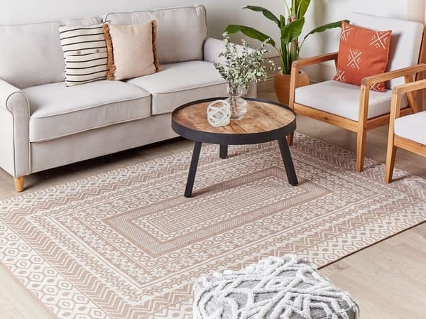 Matto 160 x 230 cm beige ja valkoinen BAGLAR Lumarko!