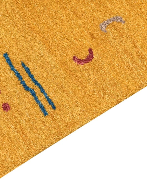 Ull gabbeh matta 80 x 150 cm gul AKALAN Lumarko!
