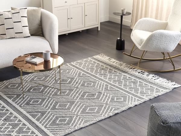 Villamatto 160 x 230 cm mustavalkoinen SAVUCA Lumarko!