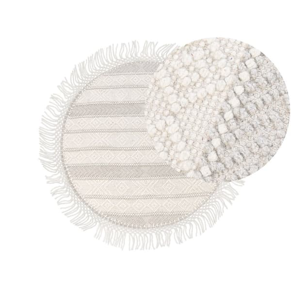 Pyöreä villamatto 140 cm beige BALTALAR Lumarko!