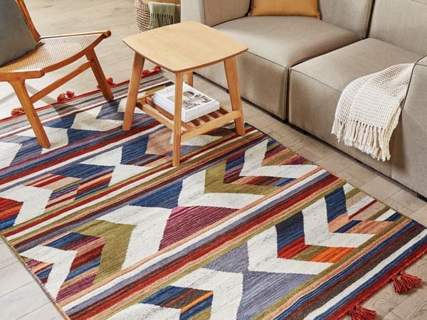 Villainen kilim-matto 140 x 200 cm monivärinen MRGASHAT Lumarko!