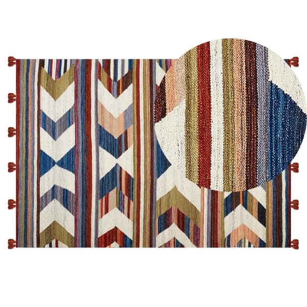 Villainen kilim-matto 140 x 200 cm monivärinen MRGASHAT Lumarko!