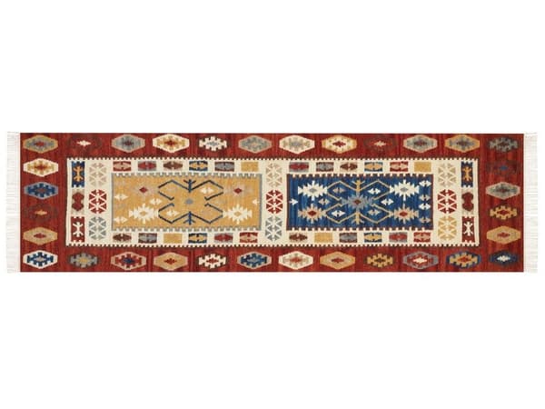 Kelimmatta i ull 80 x 300 cm flerfärgad VOSKEHAT Lumarko!