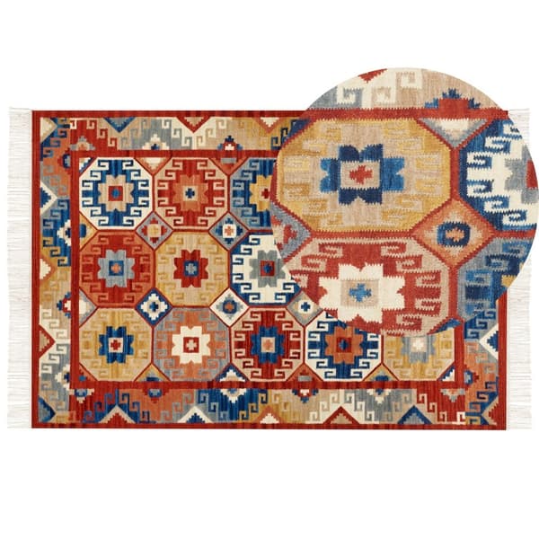 Ull kelim matta 200 x 300 cm flerfärgad LUSARAT Lumarko!
