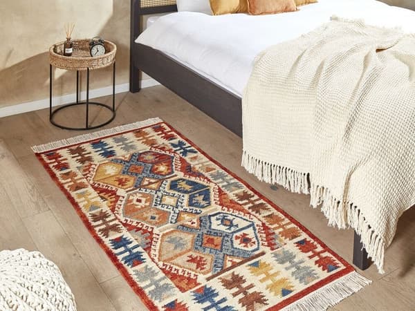 Villainen kilim-matto 80 x 150 cm monivärinen VANASHEN Lumarko!