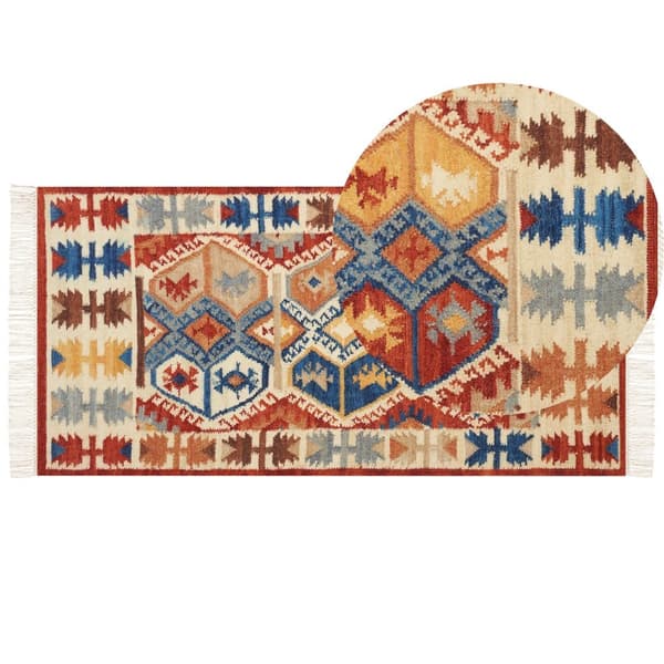 Villainen kilim-matto 80 x 150 cm monivärinen VANASHEN Lumarko!