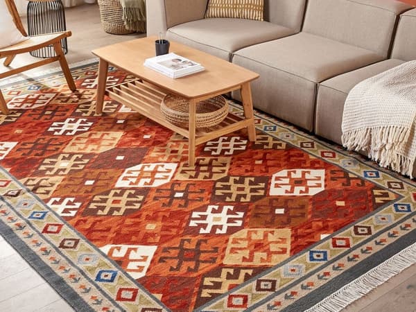 Villainen kilim-matto 200 x 300 cm monivärinen URTSADZOR Lumarko!