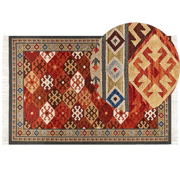 Villainen kilim-matto 200 x 300 cm monivärinen URTSADZOR Lumarko!
