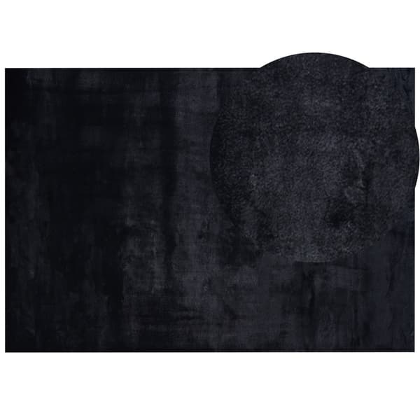 Tæppe i kaninpels, 160 x 230 cm, sort, MIRPUR, Lumarko!