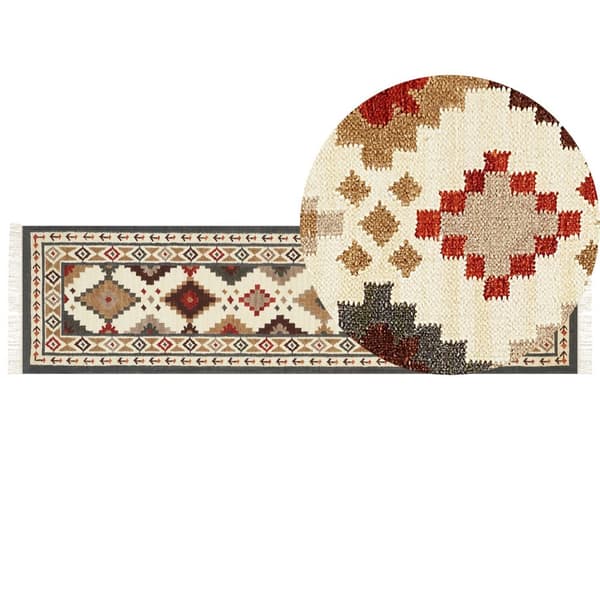 Villa kilim matto 80 x 300 cm monivärinen GHUKASAVAN Lumarko!