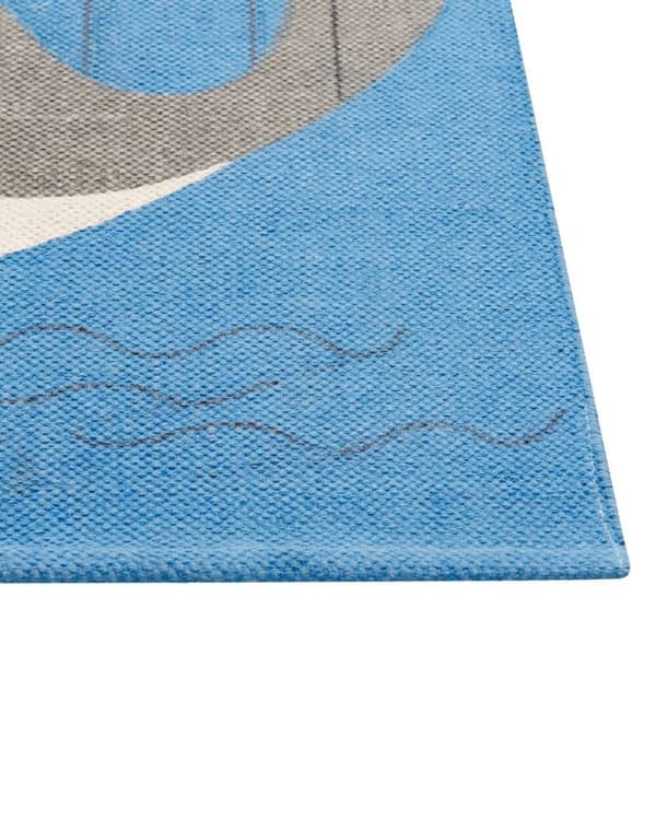 Børnetæppe i bomuld med hvalmotiv 80 x 150 cm blå BALABANG Lumarko!