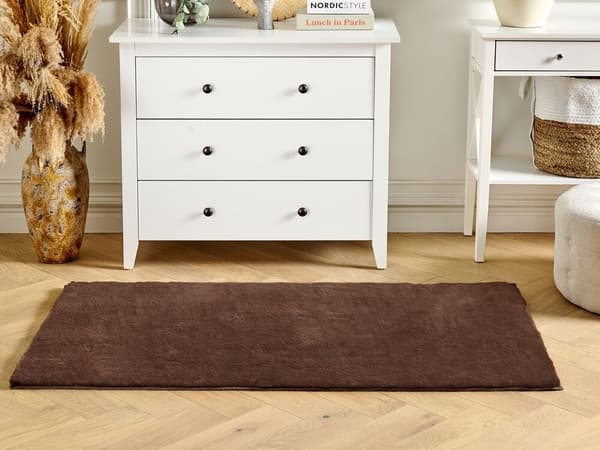 Kanin tekoturkismatto 80 x 150 cm ruskea MIRPUR Lumarko!