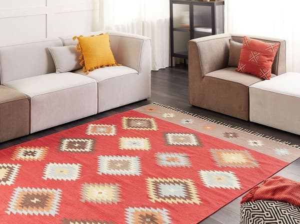 Bomulds kelimtæppe 200 x 300 cm flerfarvet LORUT Lumarko!