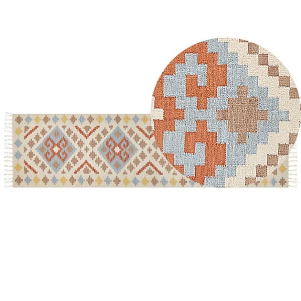 Puuvillainen kilim-matto 80 x 300 cm monivärinen ATAN Lumarko!