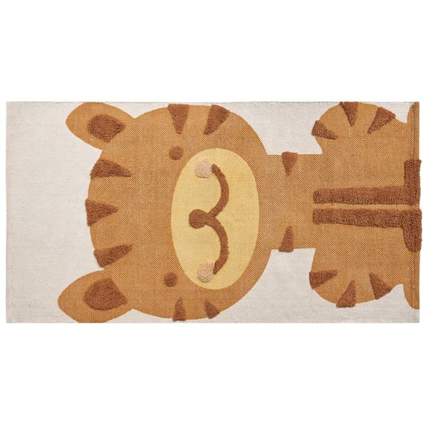 Børnetæppe i bomuld med tigermotiv 80 x 150 cm flerfarvet SIGLI Lumarko!