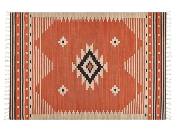 Puuvillakilim matto 140 x 200 cm oranssi GAVAR Lumarko!