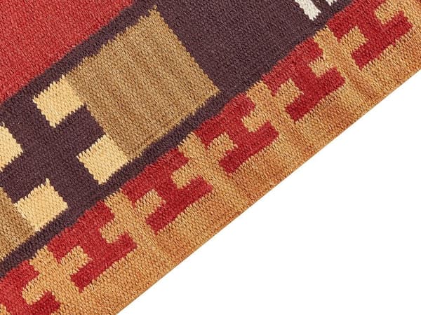 Puuvilla kilim matto 140 x 200 cm monivärinen PARAKAR Lumarko!