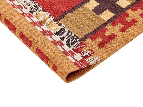 Puuvilla kilim matto 140 x 200 cm monivärinen PARAKAR Lumarko!