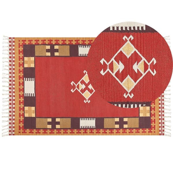 Puuvilla kilim matto 140 x 200 cm monivärinen PARAKAR Lumarko!