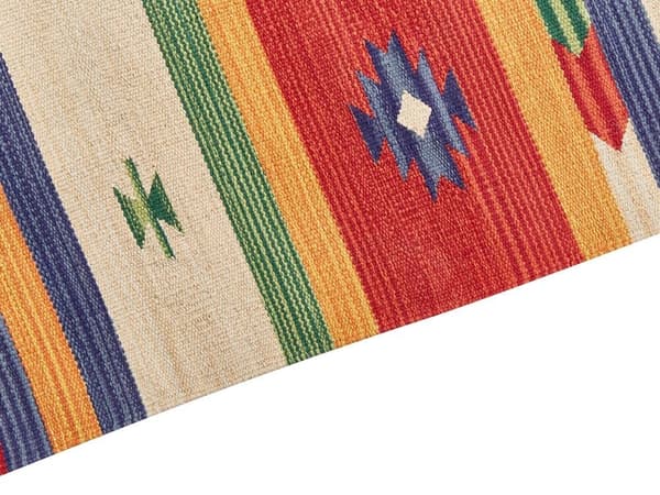 Puuvillainen kilim-matto 140 x 200 cm monivärinen ALAPARS Lumarko!