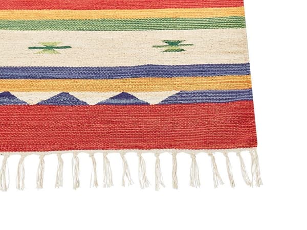 Puuvillainen kilim-matto 140 x 200 cm monivärinen ALAPARS Lumarko!