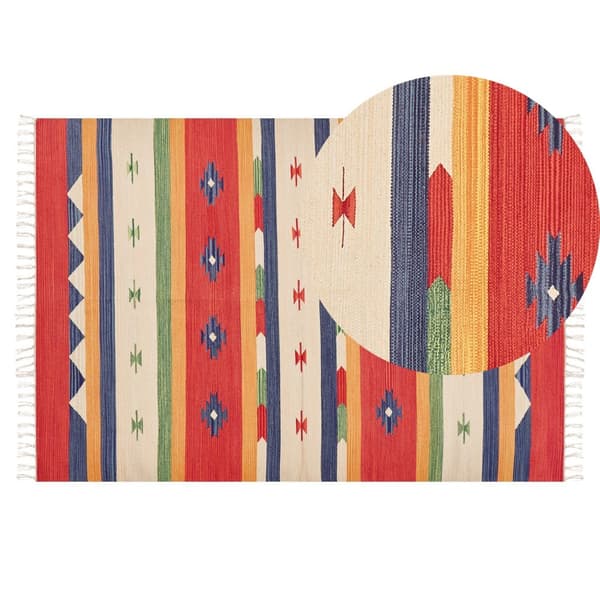 Puuvillainen kilim-matto 140 x 200 cm monivärinen ALAPARS Lumarko!