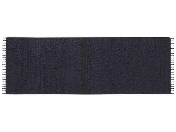 Jute tæppe 80 x 300 cm sort SINANKOY Lumarko!