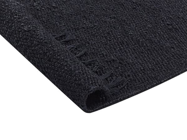 Jute tæppe 80 x 300 cm sort SINANKOY Lumarko!