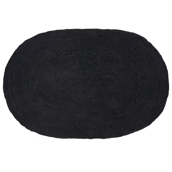 Oval jutematta 160 x 230 cm svart DEMIRCI Lumarko!