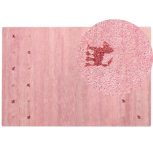 Ull gabbeh matta 200 x 300 cm rosa YULAFI Lumarko!