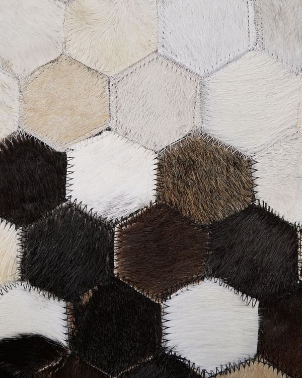 Patchwork-lädermatta 140 x 200 cm brunbeige EYIM Lumarko!