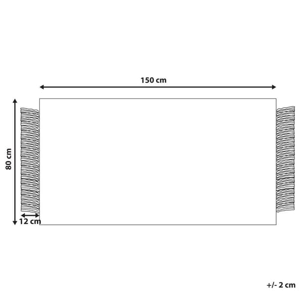 Uldtæppe 80 x 150 cm sort med off-white ATLANTI Lumarko!