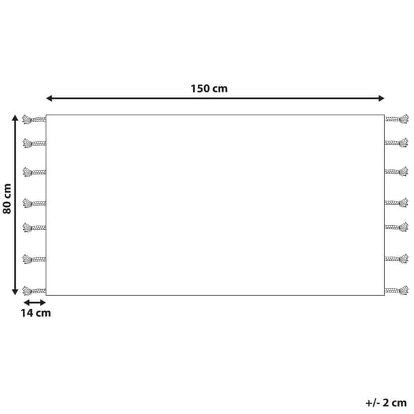 Bomuldstæppe 80 x 150 cm sort og hvid KHOURIBGA Lumarko!