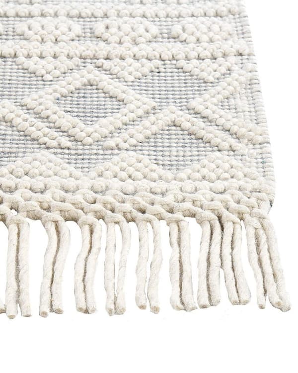 Villamatto geometrisella kuviolla 160 x 230 cm beige-harmaa SOLHAN Lumarko!