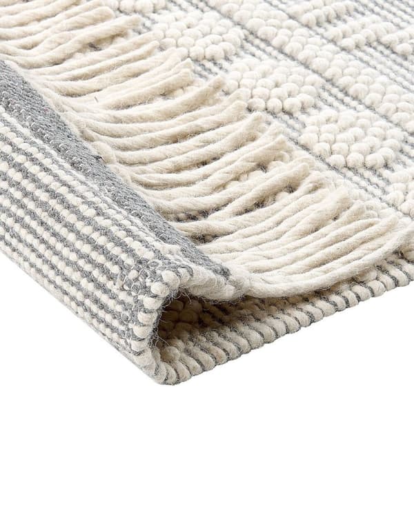 Villamatto geometrisella kuviolla 160 x 230 cm beige-harmaa SOLHAN Lumarko!
