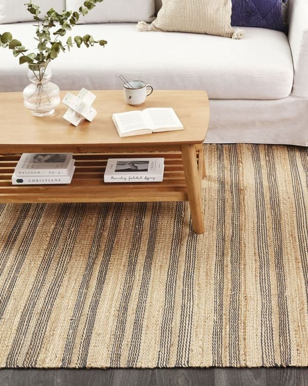 Jutematta 160 x 230 cm beige-grå BUDHO Lumarko!