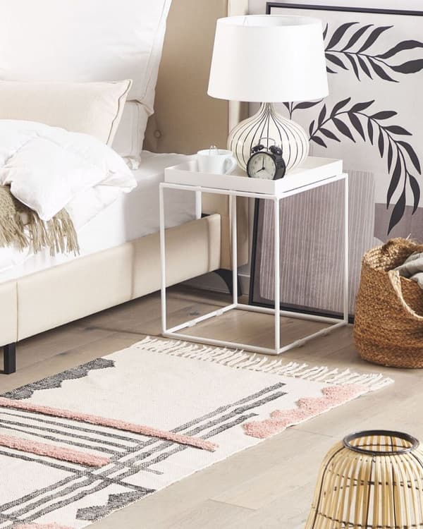 Bomuldstæppe 80 x 150 cm beige og sort MURADIYE Lumarko!